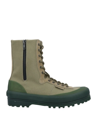 Paura X Superga Ankle Boots In Green