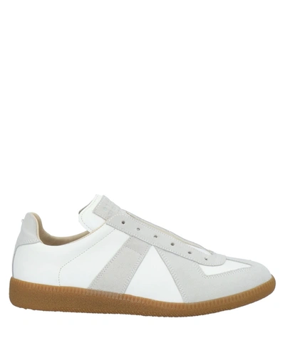 Maison Margiela Men White White Beige Replica Leather Sneakers, 9 Luxury Sneakers For Men Darveys