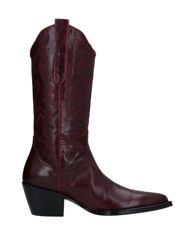 Maria Cristina Ankle Boots In Maroon