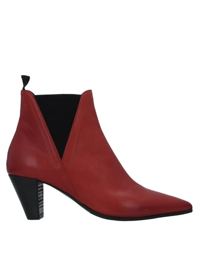 Vic Matie Ankle Boots In Red