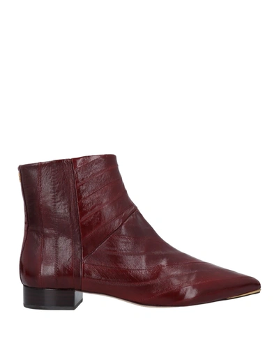 Tory Burch Ankle Boots In Maroon