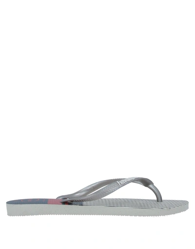 Havaianas Toe Strap Sandals In Silver