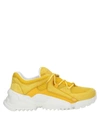 FERRAGAMO FERRAGAMO WOMAN SNEAKERS YELLOW SIZE 7.5 CALFSKIN, TEXTILE FIBERS,17065241OC 5