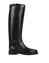 Ann Demeulemeester Buckle Detailed Round Toe Boots In Black