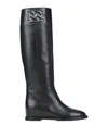 Casadei Black Leather Ankle Boots In Black