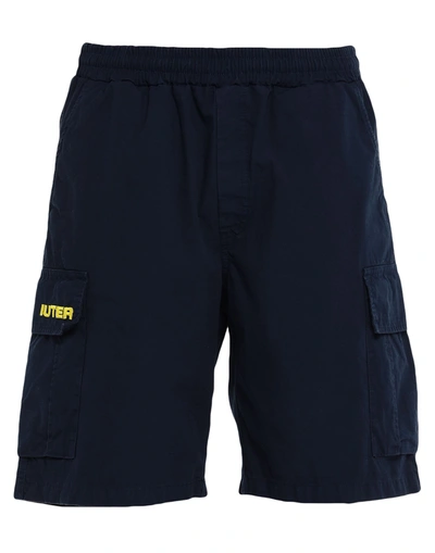 Iuter Man Shorts & Bermuda Shorts Midnight Blue Size S Cotton