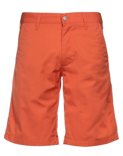 Carhartt Man Shorts & Bermuda Shorts Orange Size 34 Polyester, Cotton In Orange