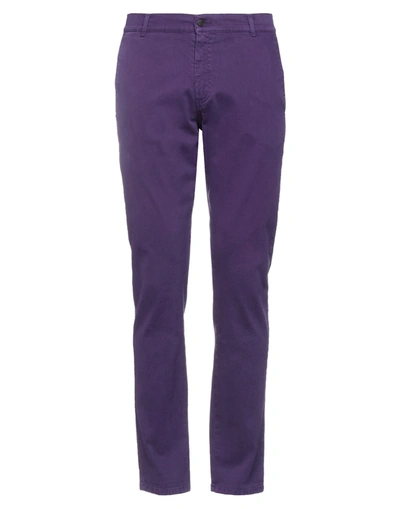 Grey Daniele Alessandrini Pants In Purple