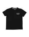 Ea7 Kids' T-shirts In Black