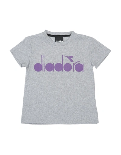 Diadora Kids' T-shirts In Grey