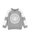 Balmain Panelled Logo-print Sweatshirt In Grey