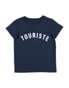 TOURISTE TOURISTE TODDLER GIRL T-SHIRT MIDNIGHT BLUE SIZE 3 COTTON,12527030AT 1