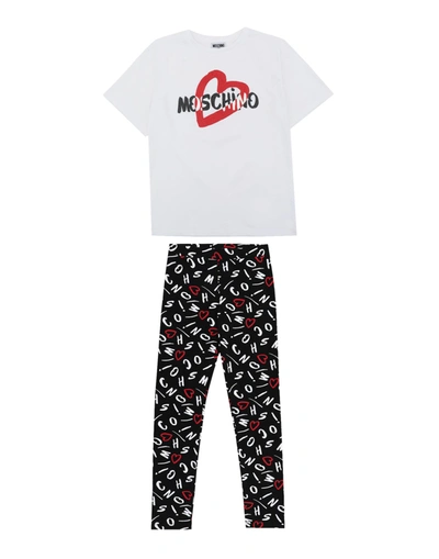 Moschino Teen Kids' Pants Sets In White