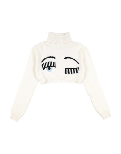 Chiara Ferragni Babies' Turtlenecks In Ivory