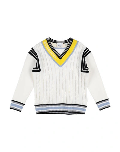 Burberry Kids Logo Cable-knit Sweater (3-14 Years) In White