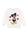 Monnalisa Wool Blend Intarsia Knit Sweater In Ivory