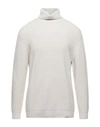Brooksfield Man Turtleneck Beige Size 46 Polyamide, Wool, Viscose, Polyester In Gray