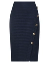 Boutique Moschino Woman Midi Skirt Midnight Blue Size 6 Wool, Acrylic, Polyester, Polyamide, Cotton