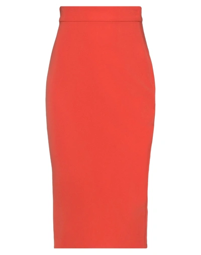 Rhea Costa Midi Skirts In Orange