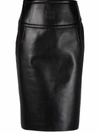 Givenchy 4g-embossed Cutout Leather Pencil Skirt In Black