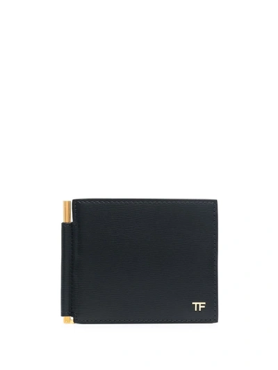 Tom Ford Logo-plaque Wallet In Black