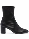 Stuart Weitzman Yuliana 60mm Leather Ankle Boots In Schwarz