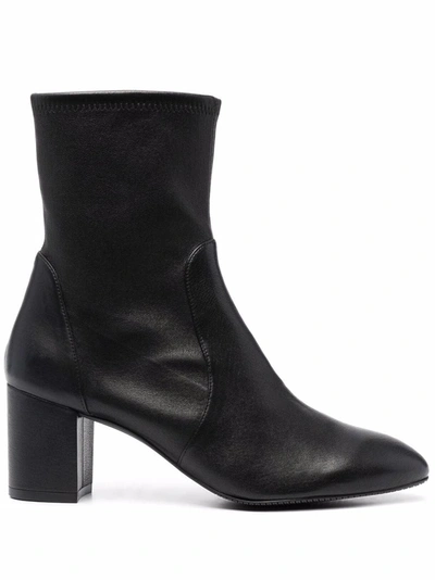 Stuart Weitzman Yuliana 60mm Leather Ankle Boots In Schwarz