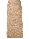 Stella Mccartney Women's Animal-patterned Wool Midi Skirt In Brown