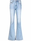 Philipp Plein High-waisted Flared Jeans In Blue