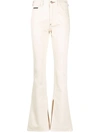 Philipp Plein High-waisted Flared Jeans In Neutrals