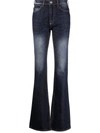 Philipp Plein High-waisted Flared Jeans In Blue
