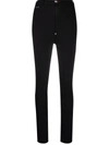 Philipp Plein Super High-waisted Denim Jeggings In Black
