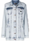 Philipp Plein Crystal-cable Denim Jacket In Blue