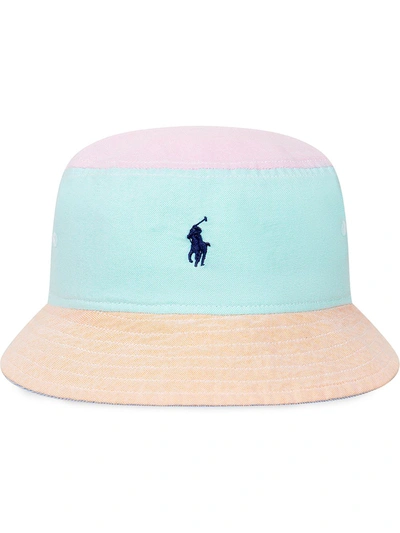 Ralph Lauren Kids' Polo Pony Colourblock Bucket Hat In Blue