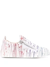 Giuseppe Zanotti Women's Paint Splatter Leather Platform Sneakers In White