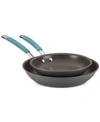 RACHAEL RAY CUCINA AGAVE BLUE HARD-ANODIZED 9.25" & 11.5" SKILLET SET