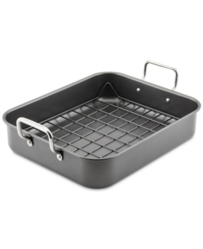 Rachael Ray Nonstick Roasting Pan With Reversible Rack In Gray