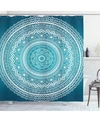 AMBESONNE TURQUOISE OMBRE SHOWER CURTAIN BEDDING