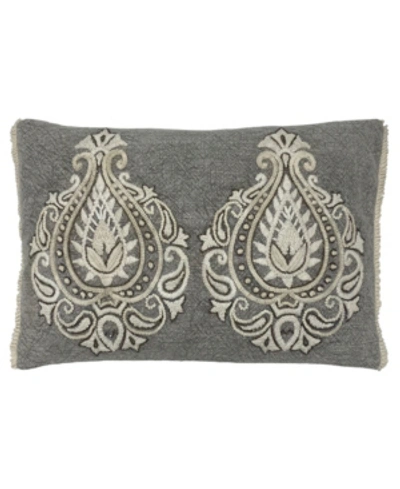 Mod Lifestyles Twin Paisley Medallion Decorative Pillow, 20'' X 14" In Gray