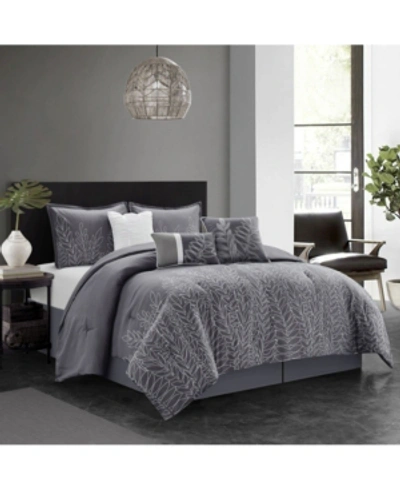 Nanshing Mindy Comforter Set, Queen, 7-piece In Gray