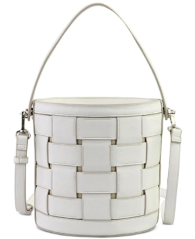 Alfani Woven Bucket Crossbody In Cotton