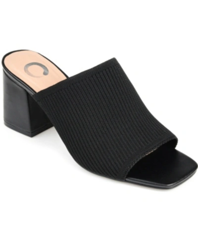 Journee Collection Women's Lorenna Block Heel Slide Sandals In Black