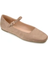Journee Collection Women's Carrie Square Toe Mary Jane Flats In Taupe