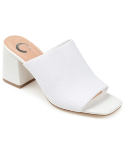 Journee Collection Lorenna Block Heel Mule In White