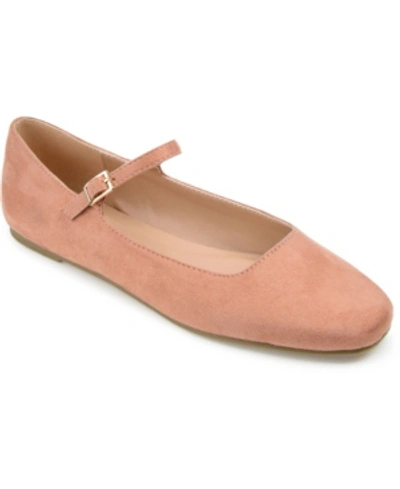 Journee Collection Women's Carrie Square Toe Mary Jane Flats In Pink