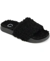 Journee Collection Collection Women's Faux Fur Eara Slipper In Black