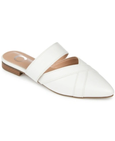 Journee Collection Women's Stasi Pointed Toe Mules In White