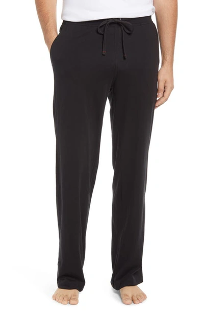 Daniel Buchler Peruvian Pima Lightweight Cotton Lounge Trousers In Black