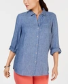 CHARTER CLUB LINEN SHIRT, CREATED FOR MACY'S