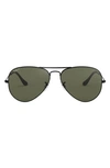 Ray Ban Original 58mm Aviator Sunglasses In Black